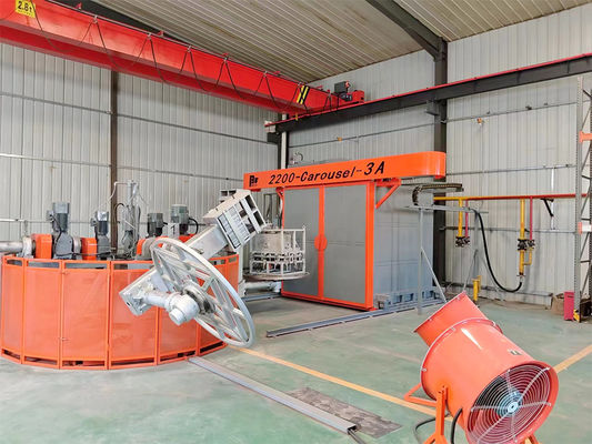 خرید High Capacity Polyethylene Turret Roto Mold Machine PLC Control System 1000 Liters تولید آنلاین