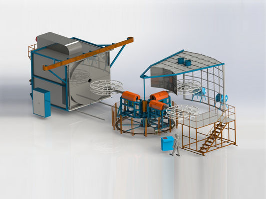 خرید 20-30 Cycles/Hour Flexible Turret Rotomolding Machine OEM ODM تولید آنلاین